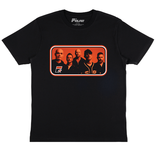 Stripe Photo Dateback Black Tee