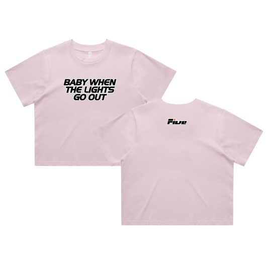 'Baby When The Lights Go Out' Crop Tee