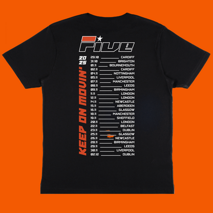 Stripe Photo Dateback Black Tee