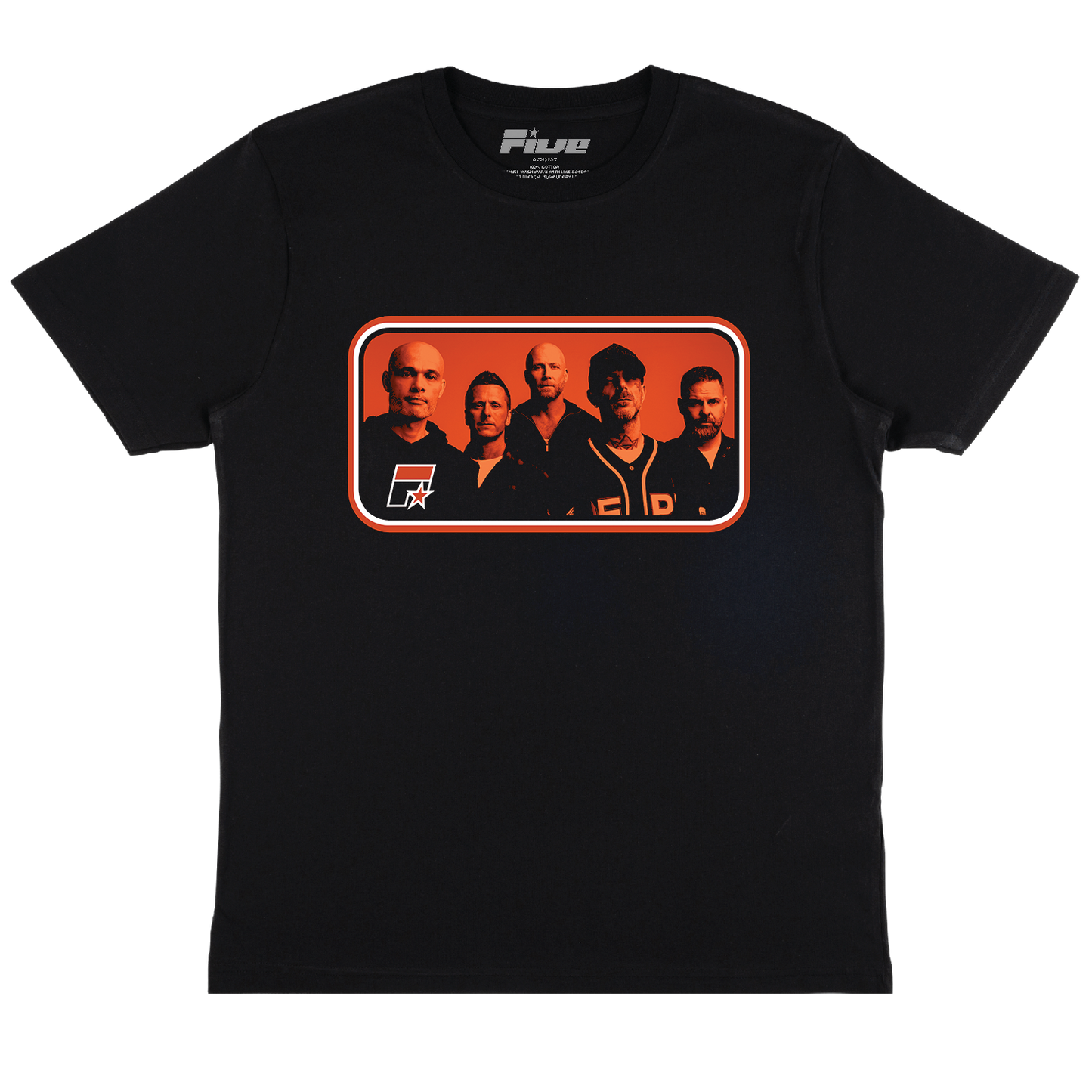 Stripe Photo Dateback Black Tee