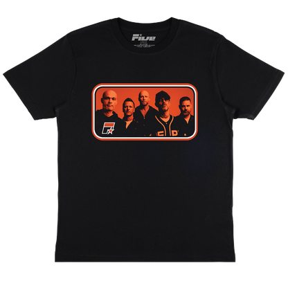 Stripe Photo Dateback Black Tee